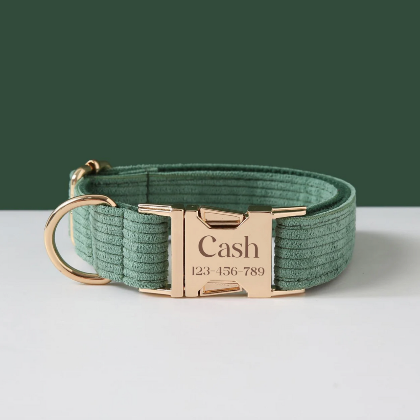 Collier Chien Personnalisé Velours Côtelé