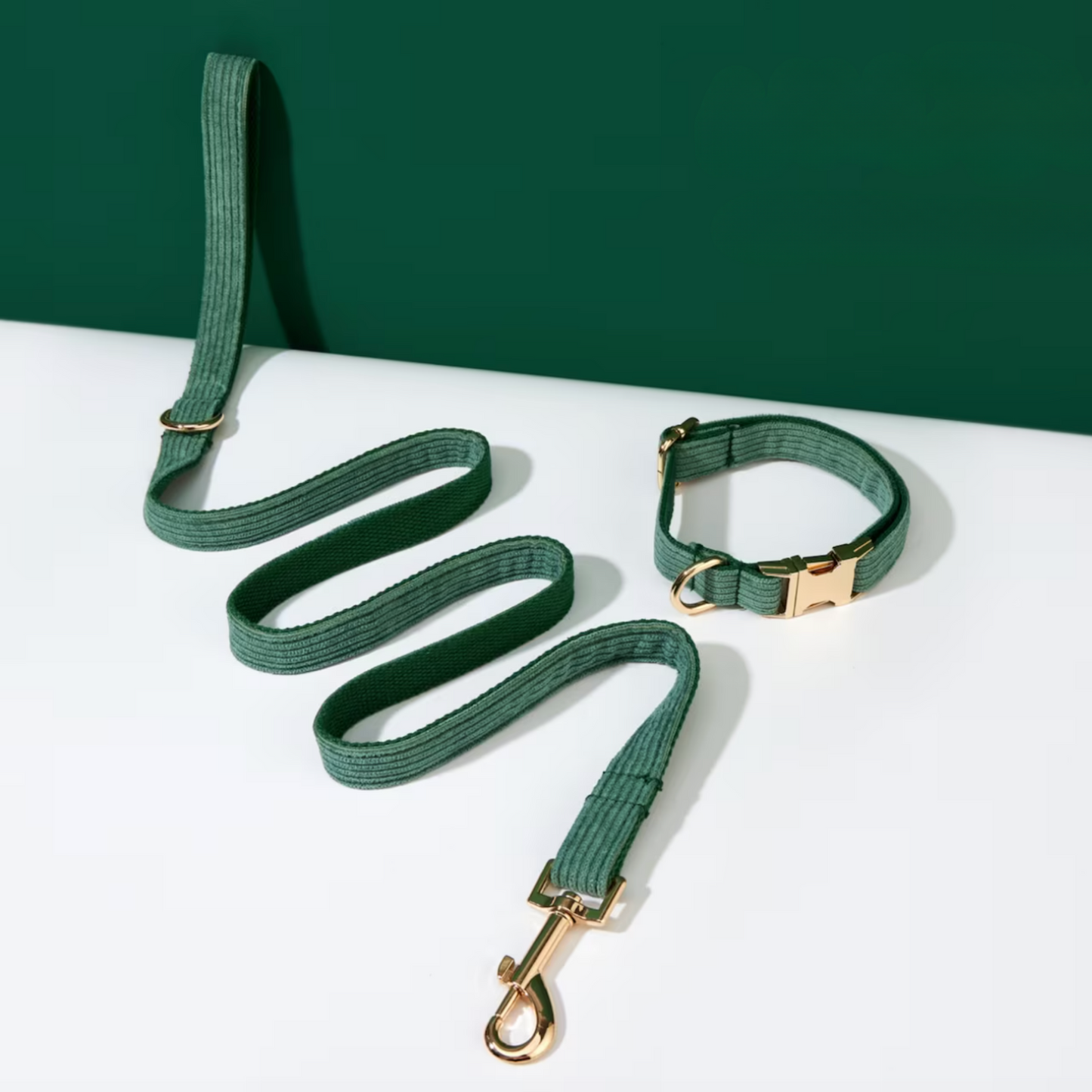 Pack Collier + Laisse en Velours Côtelé