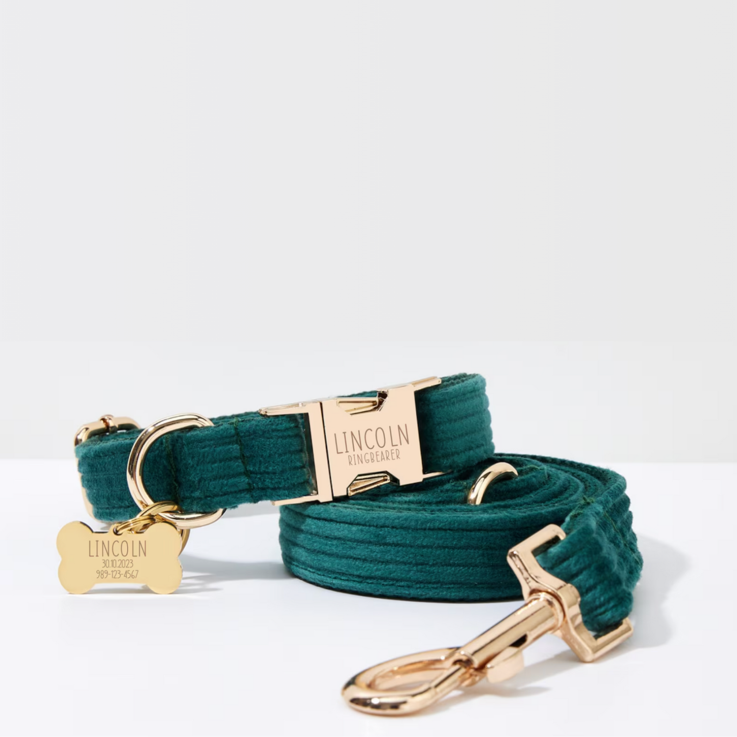 Pack Collier + Laisse en Velours Côtelé