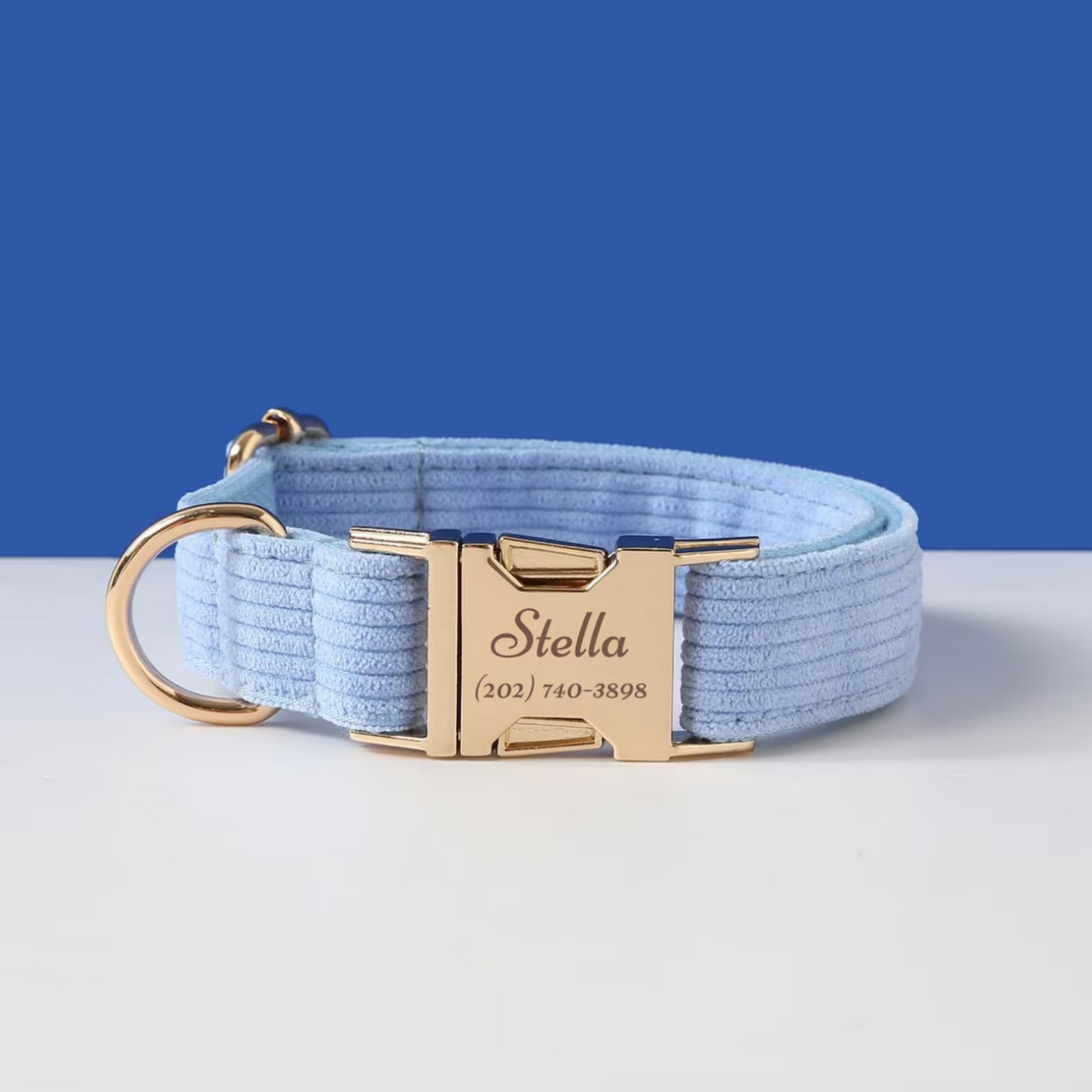 Collier Chien Personnalisé Velours Côtelé