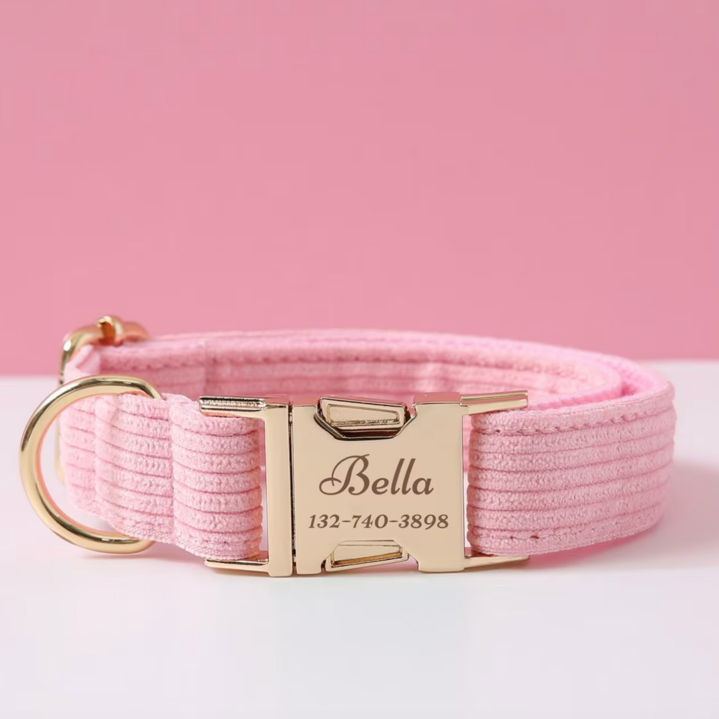 Collier Chien Personnalisé Velours Côtelé